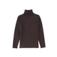 LE BOURDON BROWN FITTED KNIT TURTLENECK