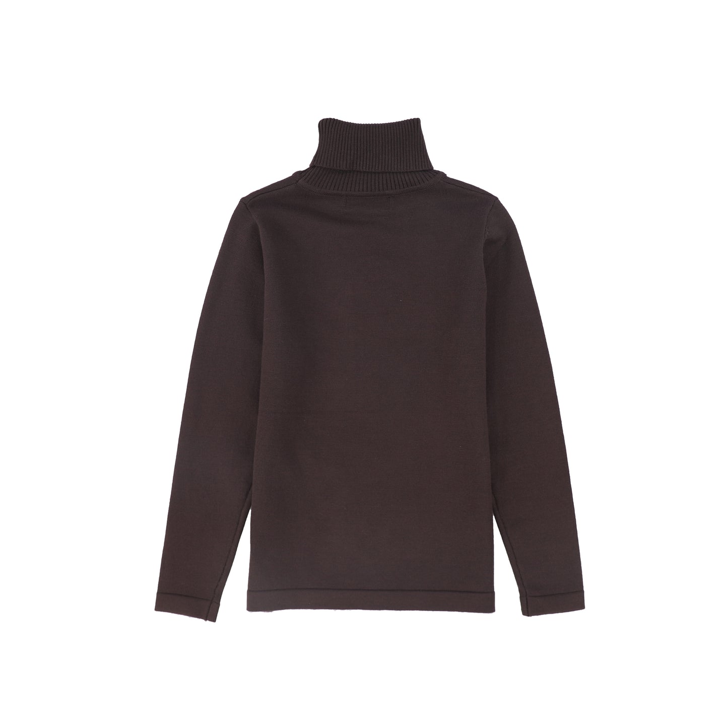 LE BOURDON BROWN FITTED KNIT TURTLENECK