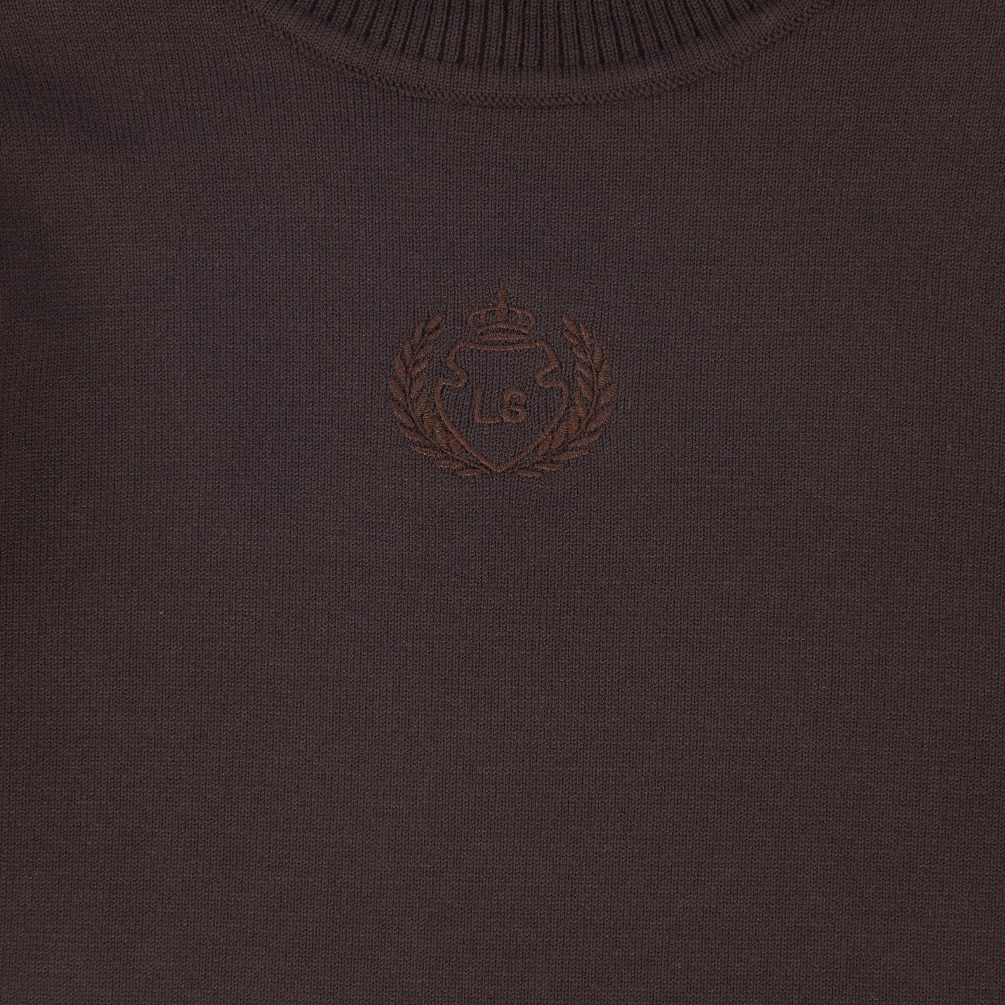 LE BOURDON BROWN FITTED KNIT TURTLENECK