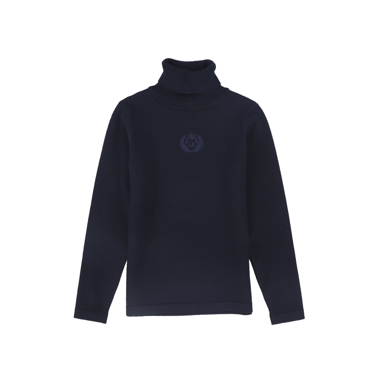 LE BOURDON NAVY FITTED KNIT TURTLENECK