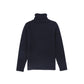 LE BOURDON NAVY FITTED KNIT TURTLENECK