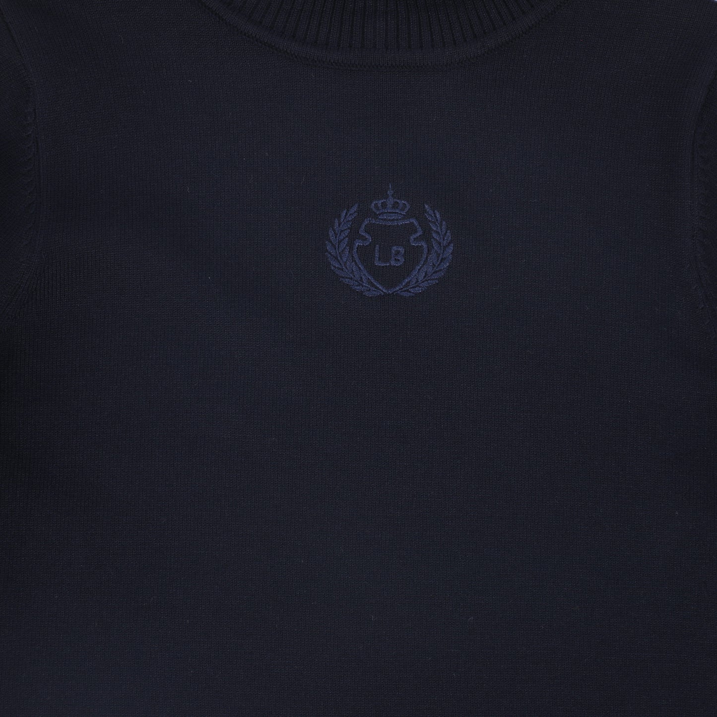LE BOURDON NAVY FITTED KNIT TURTLENECK