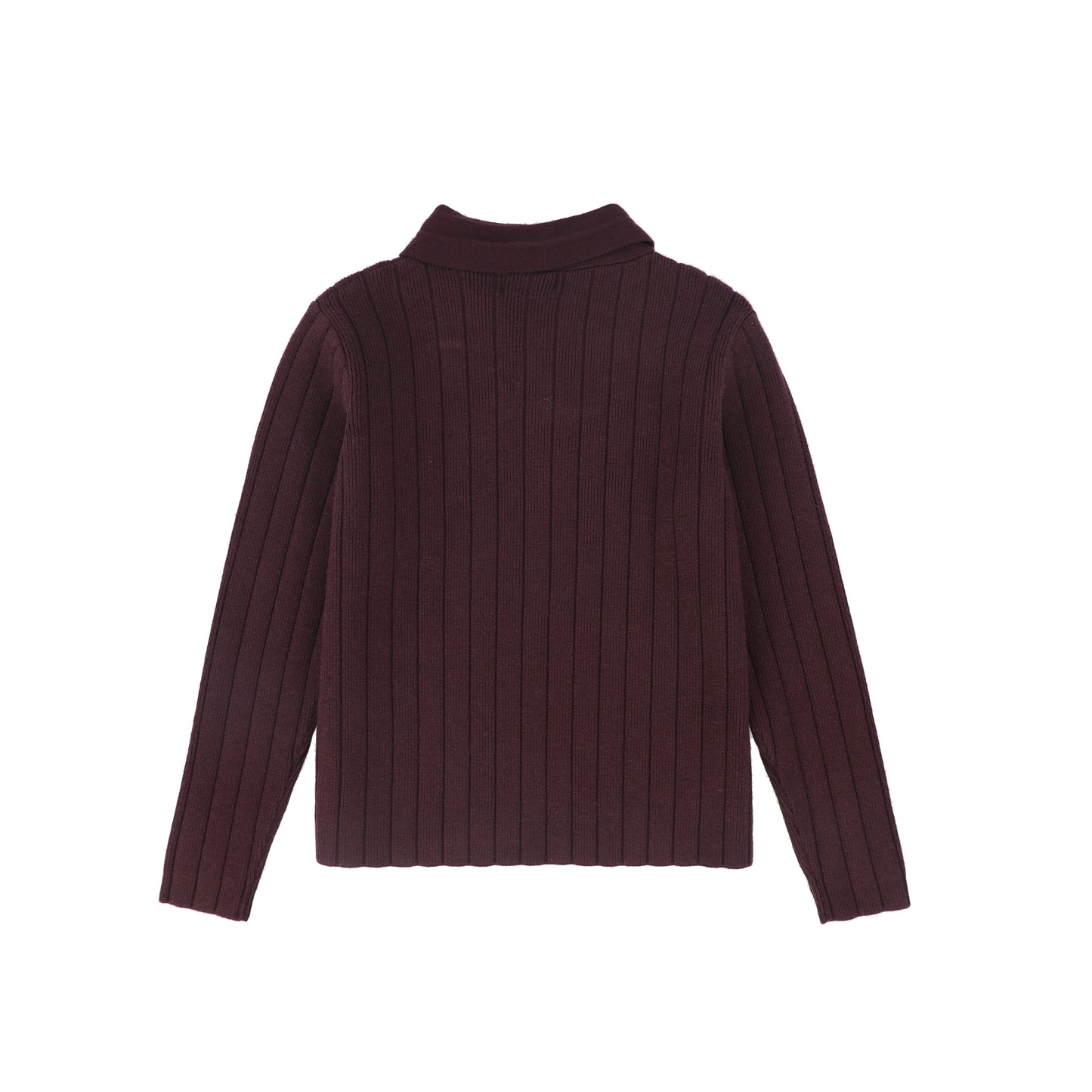 BAMBOO BURGUNDY WIDE RIBBED KNIT SWEATER