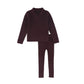 BAMBOO BURGUNDY WIDE RIBBED KNIT SWEATER SET