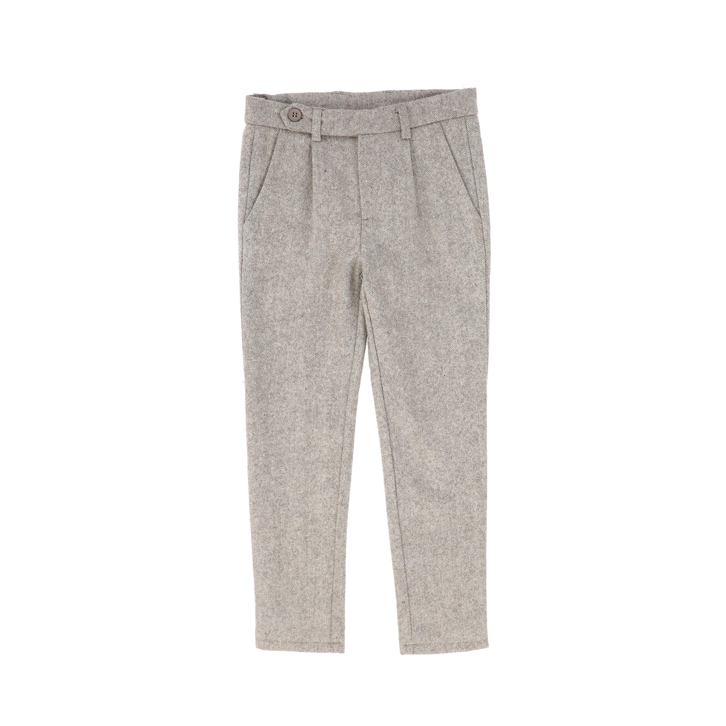 LE BOURDON BROWN HERRINGBONE POCKET PANTS