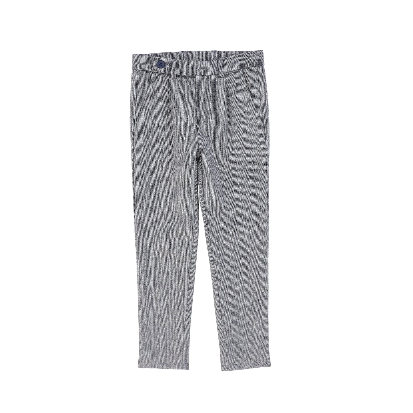 LE BOURDON NAVY HERRINGBONE POCKET PANTS