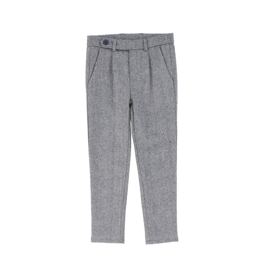 LE BOURDON NAVY HERRINGBONE POCKET PANTS