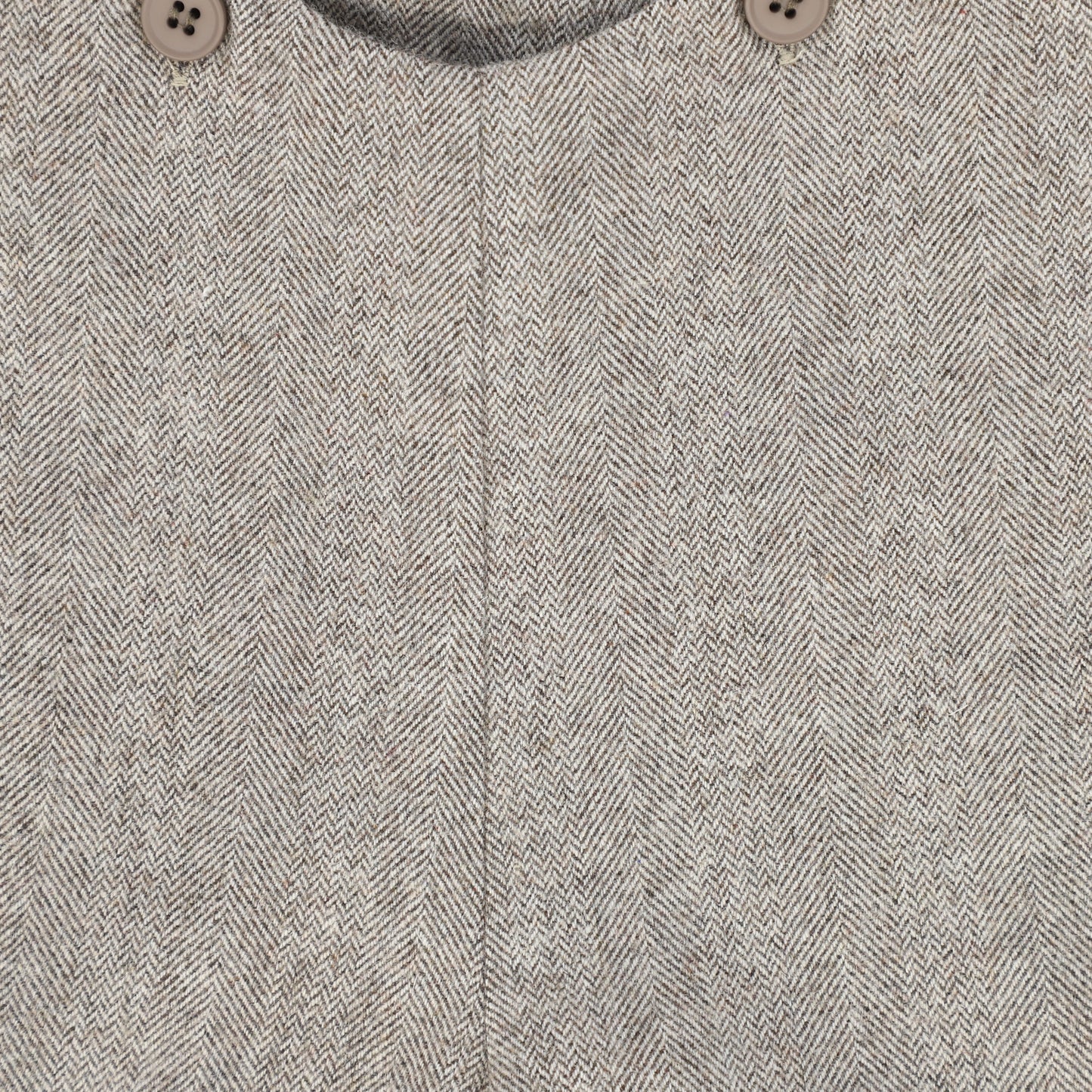 LE BOURDON BROWN HERRINGBONE SUSPENDER SHORTS