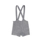 LE BOURDON NAVY HERRINGBONE SUSPENDER SHORTS