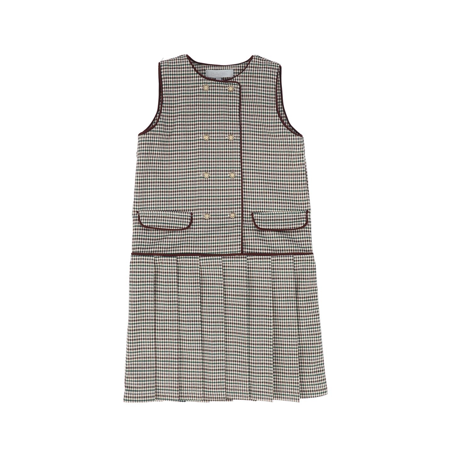 BACE COLLECTION BURGUNDY CHECKED WOOL JUMPER