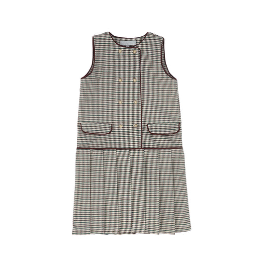 BACE COLLECTION BURGUNDY CHECKED WOOL JUMPER