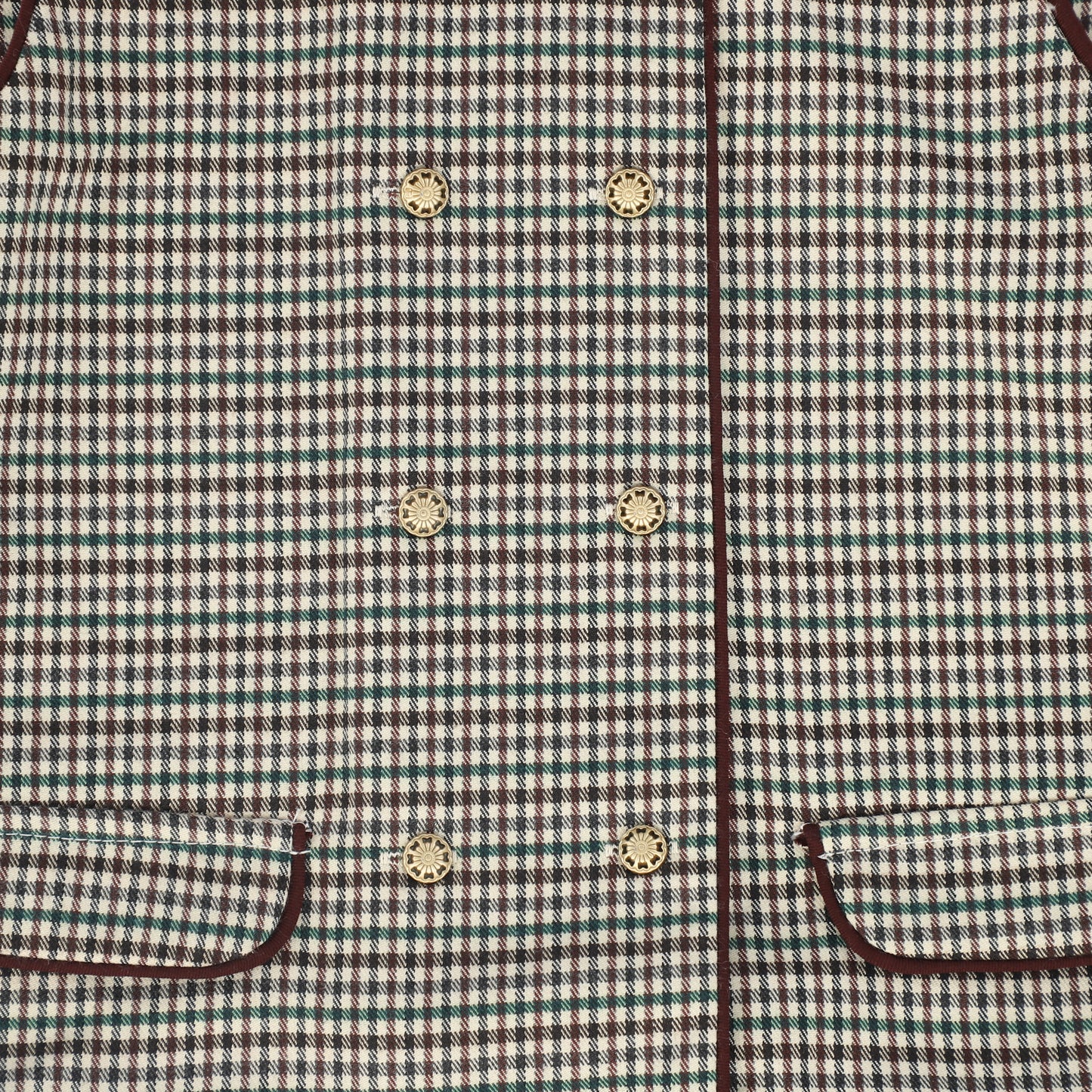 BACE COLLECTION BURGUNDY CHECKED WOOL JUMPER