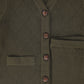 LE BOURDON OLIVE QUILTED KNIT VEST SET