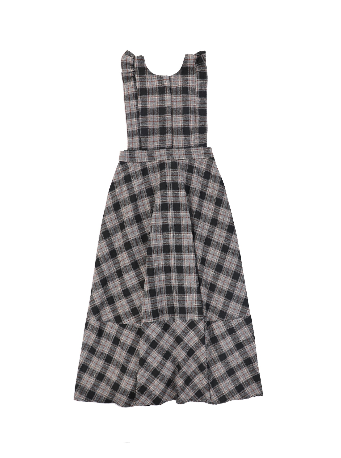 VALENTINA BLACK/IVORY WOOL PLAID BUTTON JUMPER