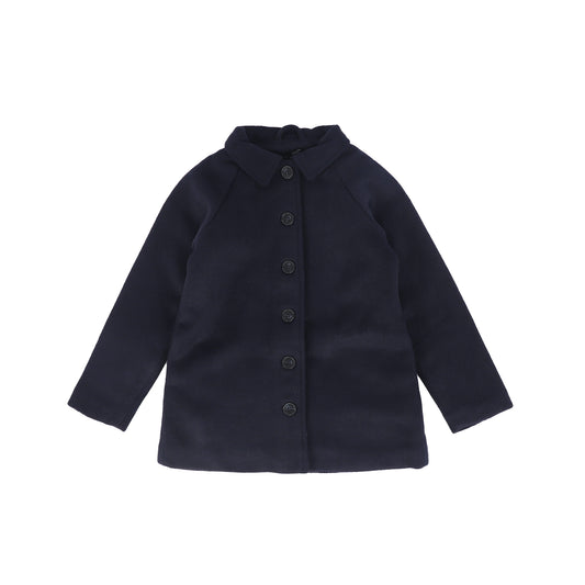 BAMBOO NAVY WOOL RAGLAN COAT