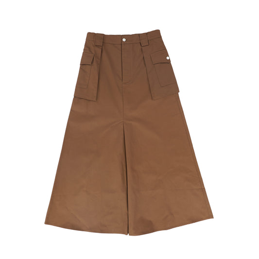 VALENTINA BROWN UTILITY POCKET MAXI SKIRT