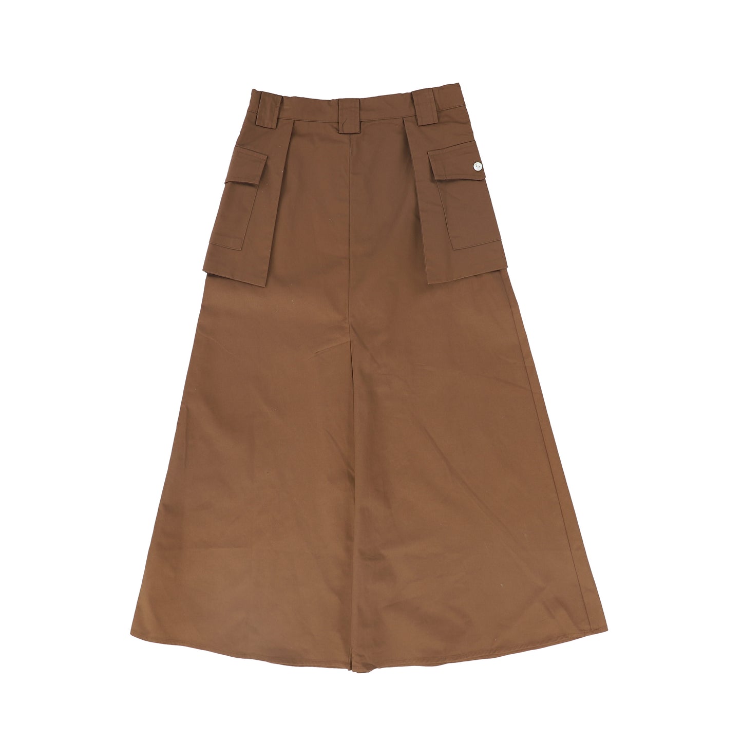 VALENTINA BROWN UTILITY POCKET MAXI SKIRT