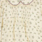 BAMBOO CREAM/BURGUNDY FLORAL PRINT PLEAT BLOUSE