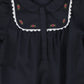 BAMBOO NAVY EMBROIDERED TRIM COLLAR ROMPER