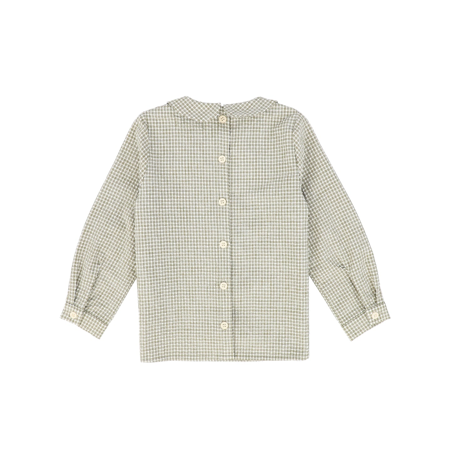 BAMBOO GREEN CHECKED COLLAR BLOUSE