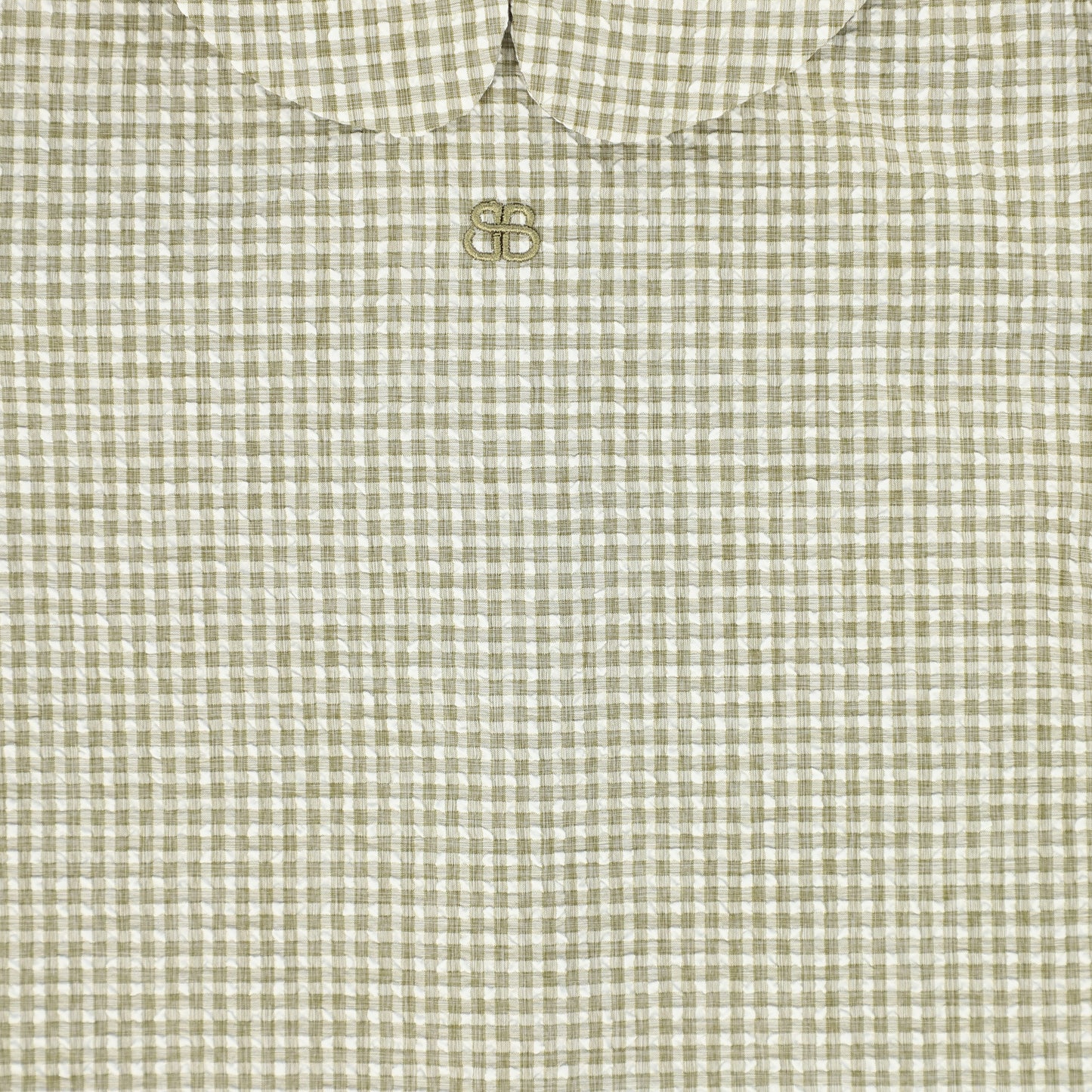 BAMBOO GREEN CHECKED COLLAR BLOUSE