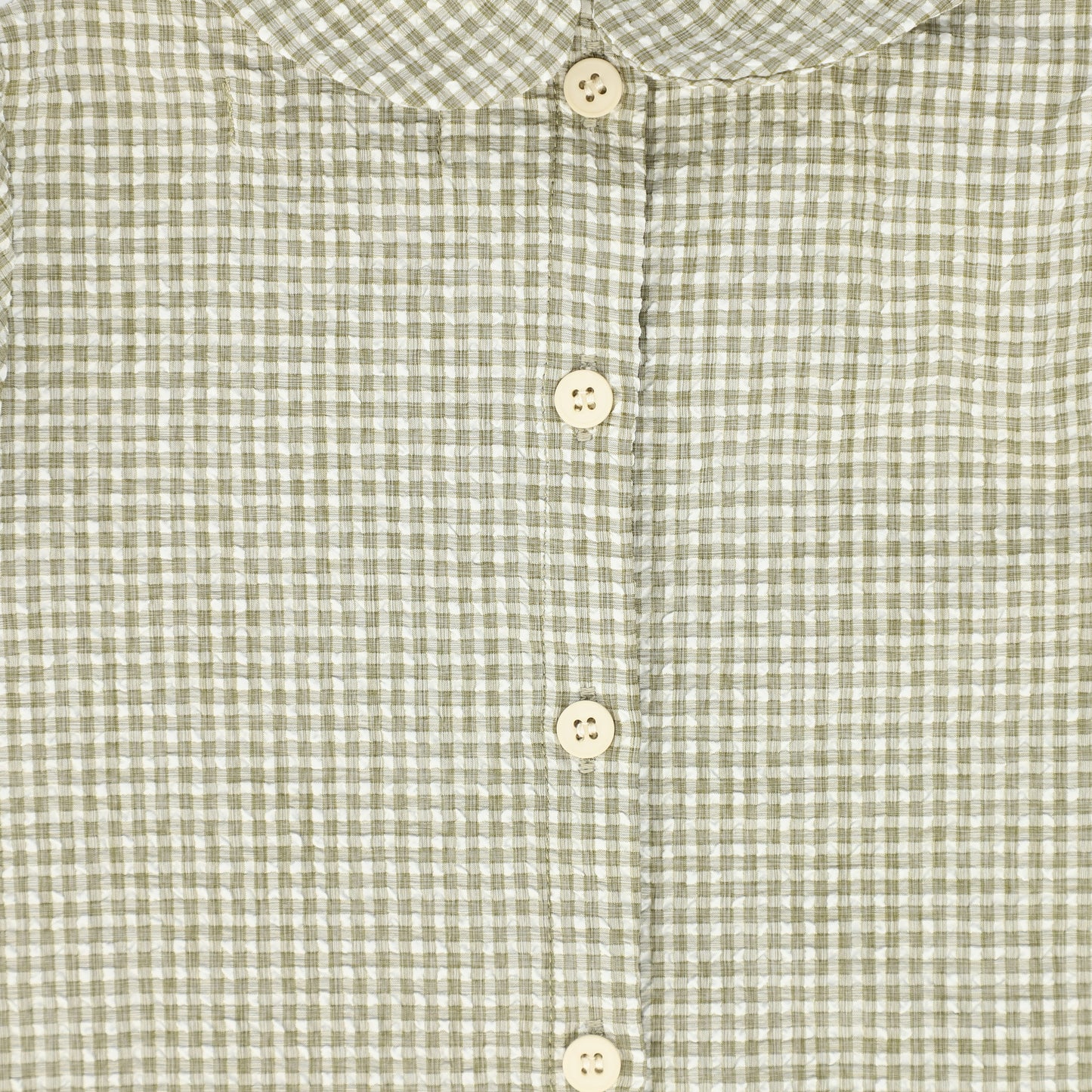 BAMBOO GREEN CHECKED COLLAR BLOUSE
