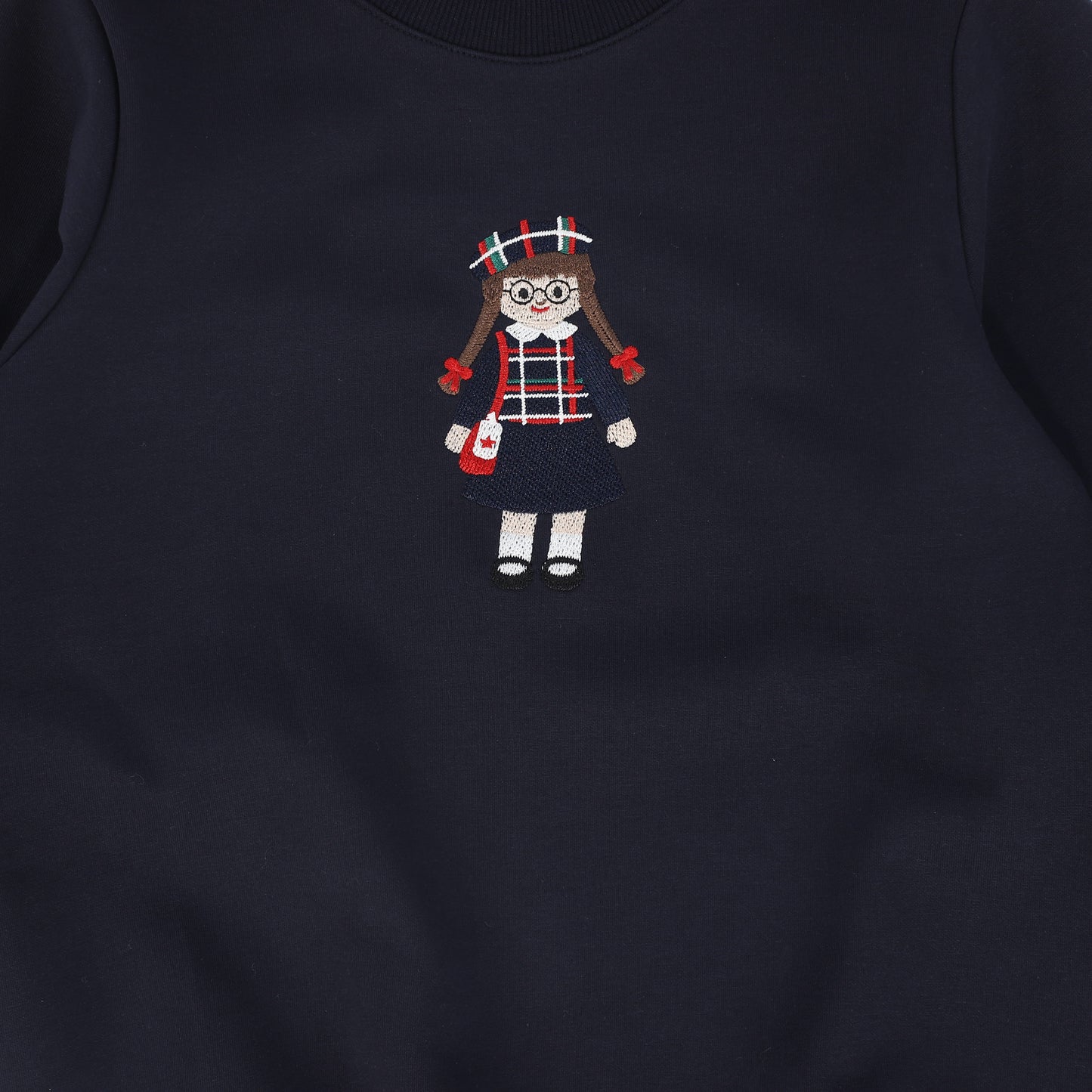 BAMBOO NAVY DOLL EMBROIDERED SWEATSHIRT
