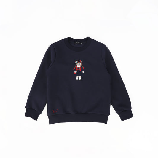 BAMBOO NAVY DOLL EMBROIDERED SWEATSHIRT