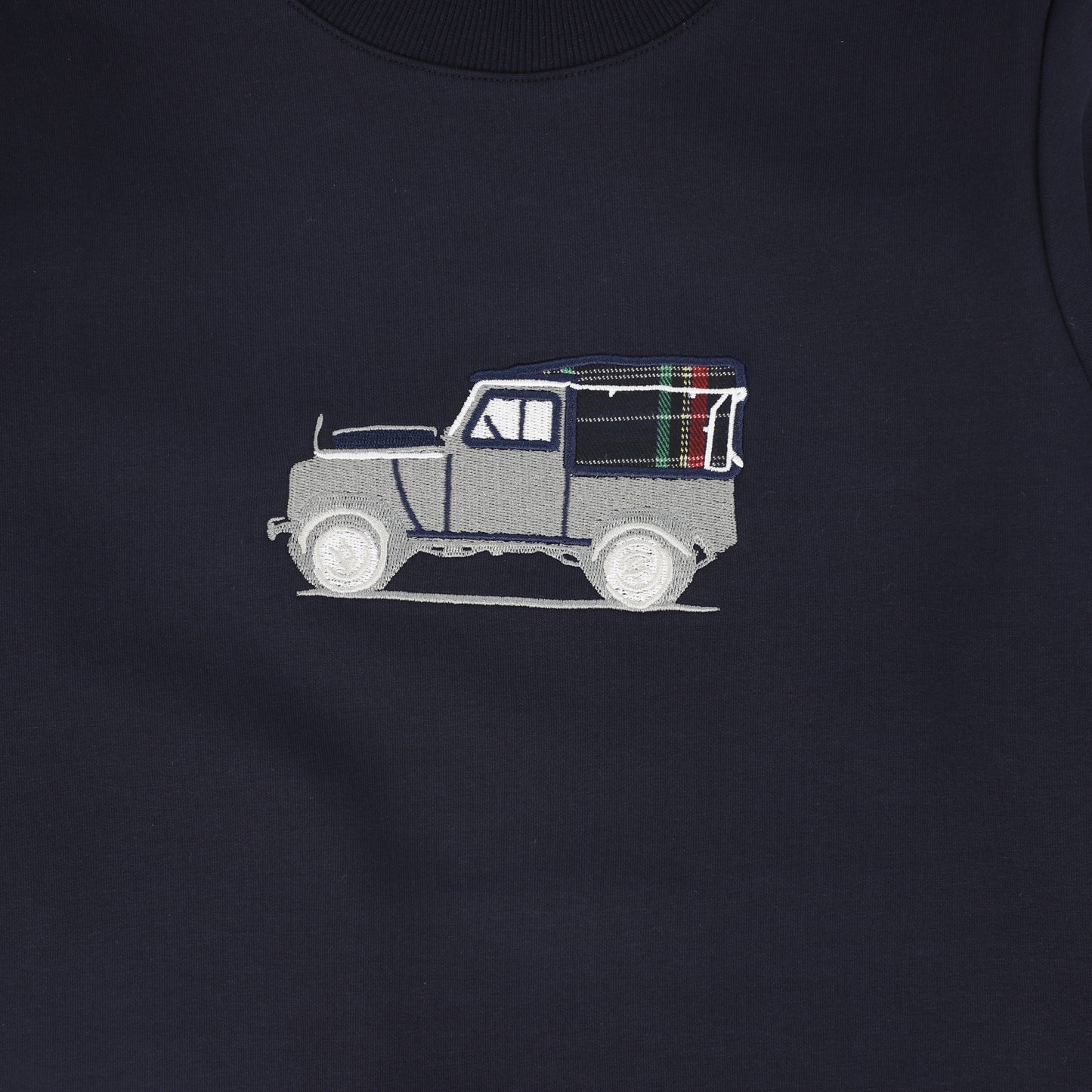 BAMBOO NAVY TRUCK EMBROIDERED SWEATSHIRT