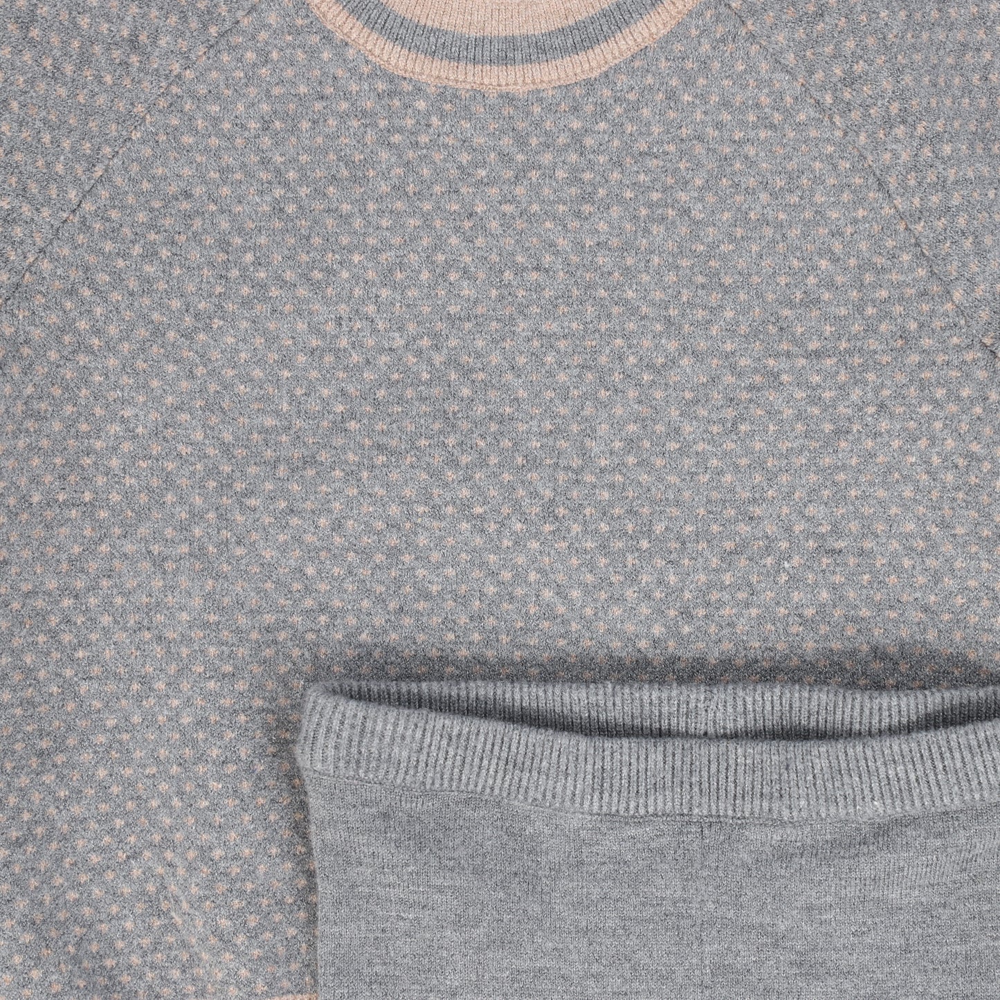 BACE COLLECTION LIGHT GREY PRINT KNIT SWEATER SET