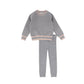 BACE COLLECTION LIGHT GREY PRINT KNIT SWEATER SET