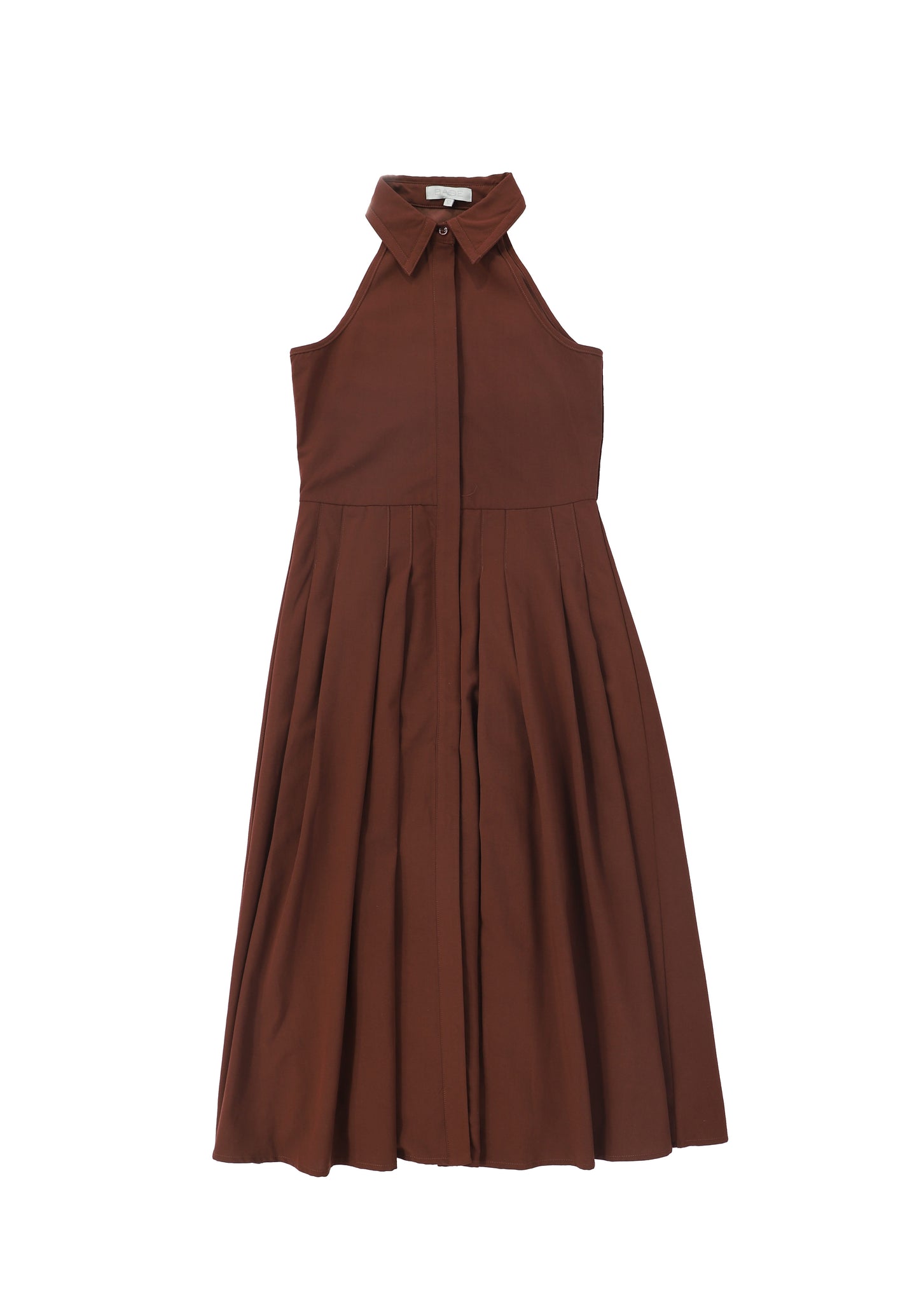 BACE COLLECTION BURGUNDY PLEATED HALTER JUMPER