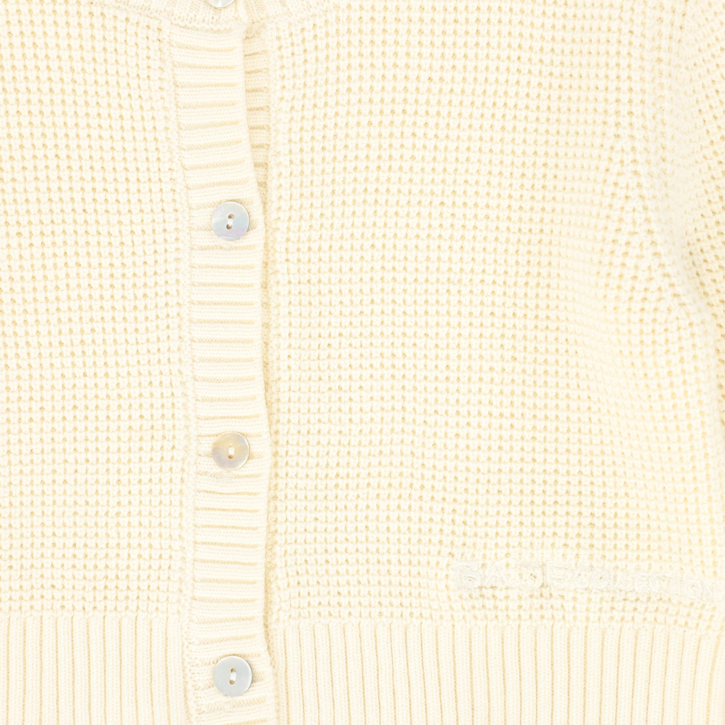 BACE COLLECTION CREAM TEXTURED BUTTON DOWN CARDIGAN