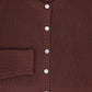 BACE COLLECTION BURGUNDY TEXTURED BUTTON DOWN CARDIGAN