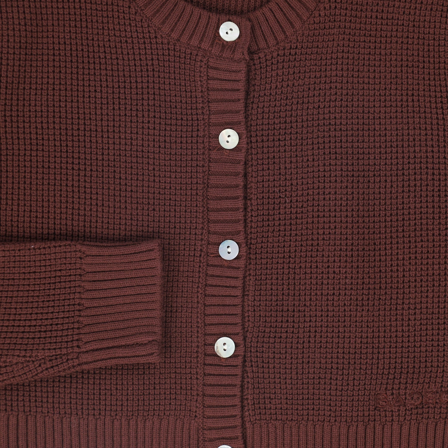 BACE COLLECTION BURGUNDY TEXTURED BUTTON DOWN CARDIGAN
