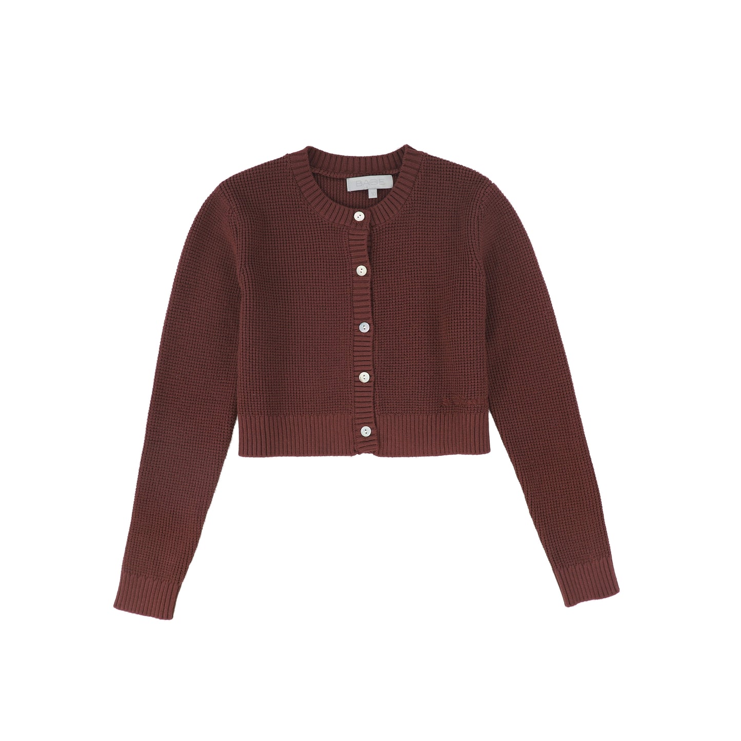 BACE COLLECTION BURGUNDY TEXTURED BUTTON DOWN CARDIGAN