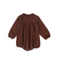 BACE COLLECTION BURGUNDY EMBROIDERED COLLAR ROMPER