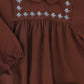 BACE COLLECTION BURGUNDY EMBROIDERED COLLAR ROMPER