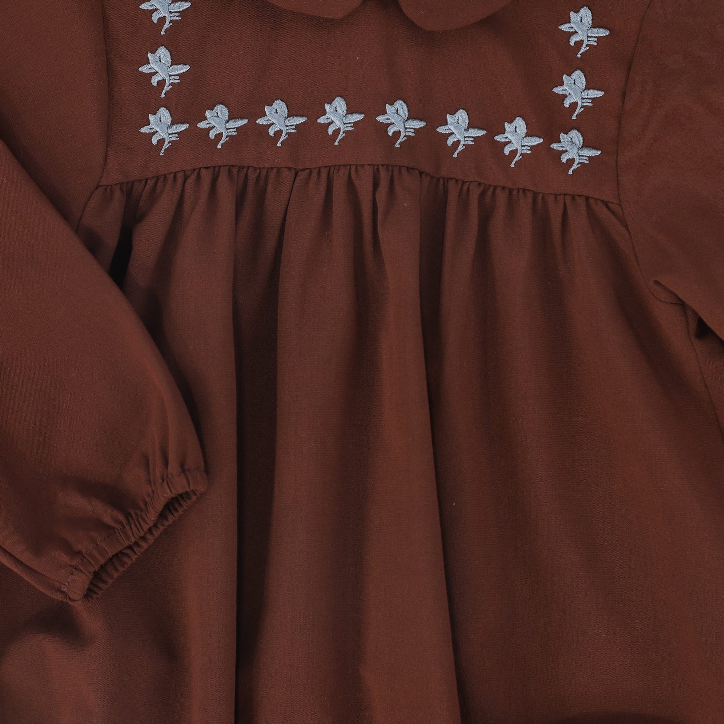 BACE COLLECTION BURGUNDY EMBROIDERED COLLAR ROMPER