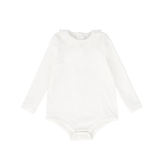 BAMBOO WHITE RUFFLE COLLAR ONESIE