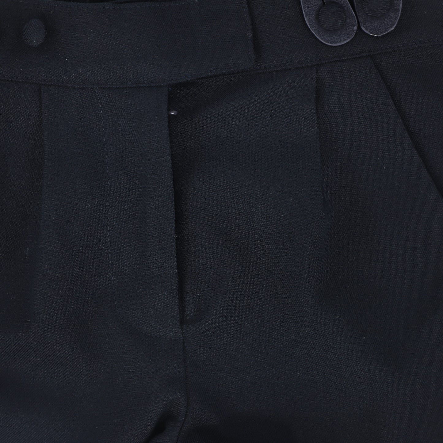 BACE COLLECTION NAVY LEATHER DETAIL SUSPENDER SHORTS
