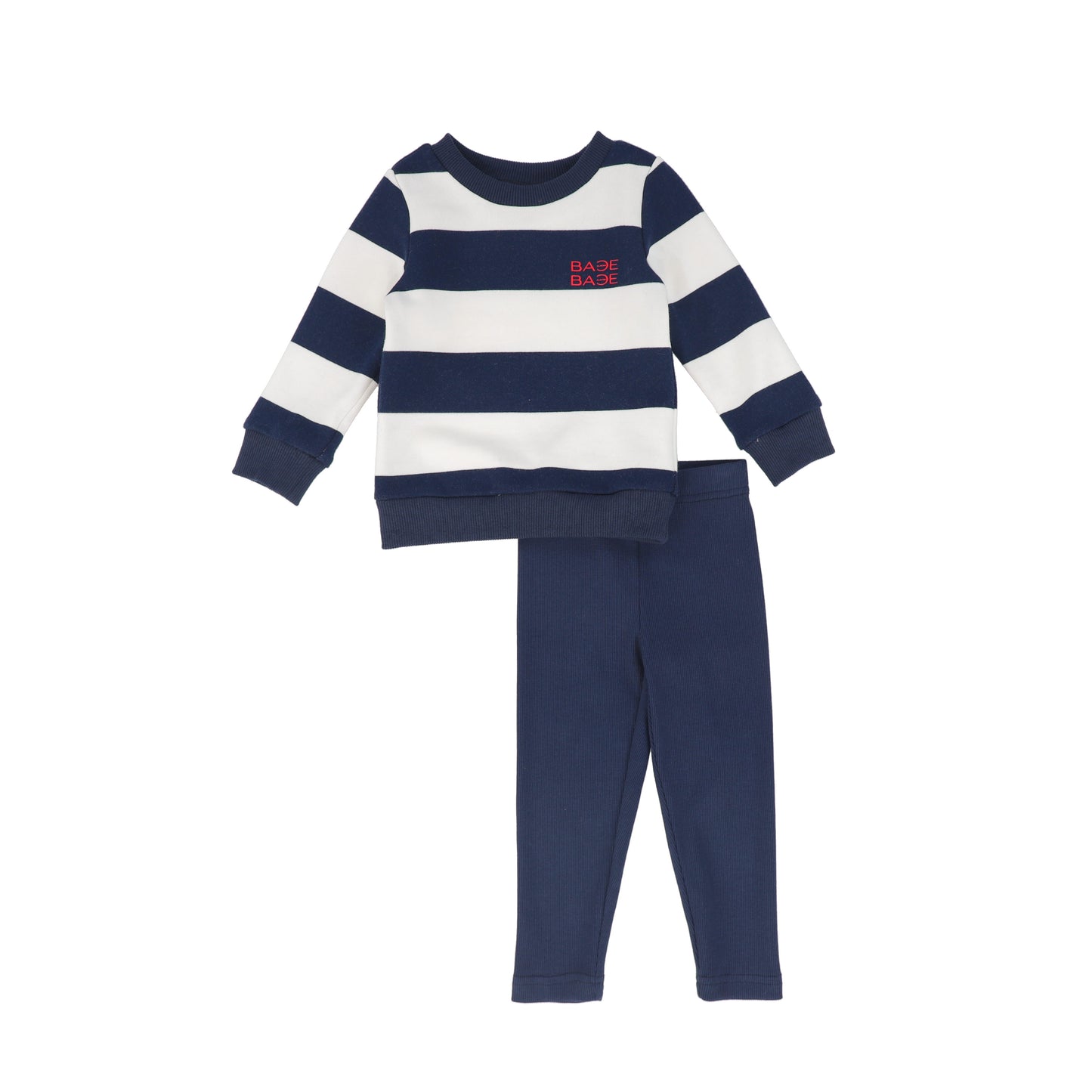 BACE COLLECTION NAVY STRIPE SWEATSHIRT SET