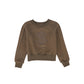 BACE COLLECTION BROWN EMBROIDERED SEAM SWEATSHIRT
