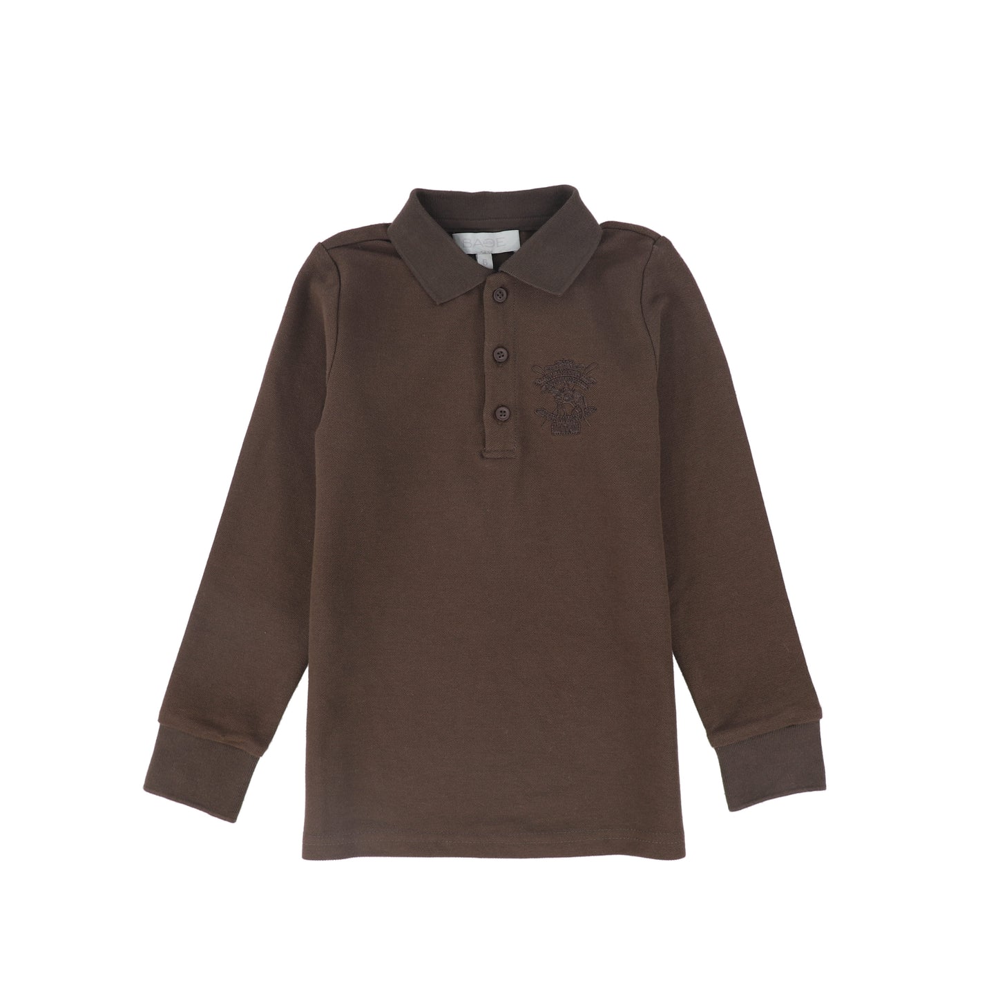 BACE COLLECTION BROWN EMBROIDERED LOGO POLO