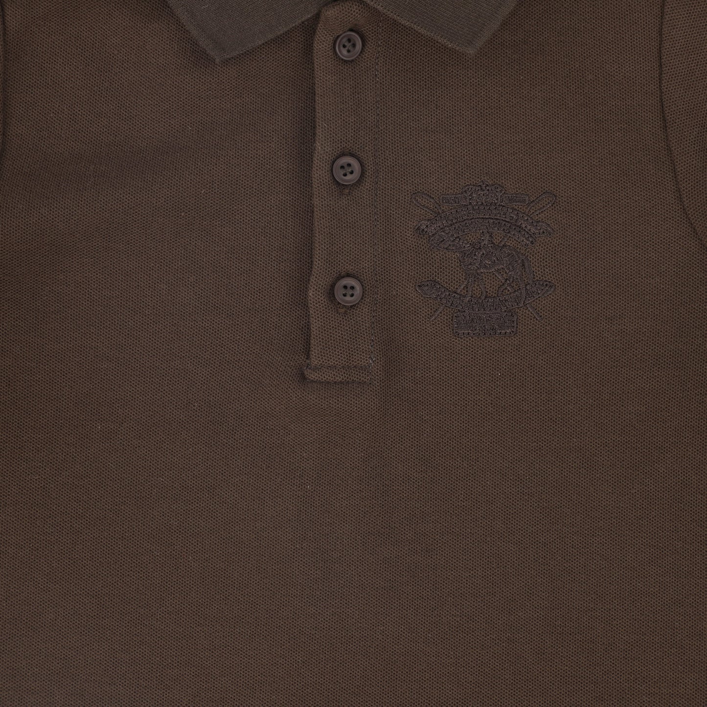 BACE COLLECTION BROWN EMBROIDERED LOGO POLO
