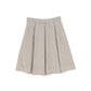 BAMBOO BEIGE PLEAT WOOL SKIRT