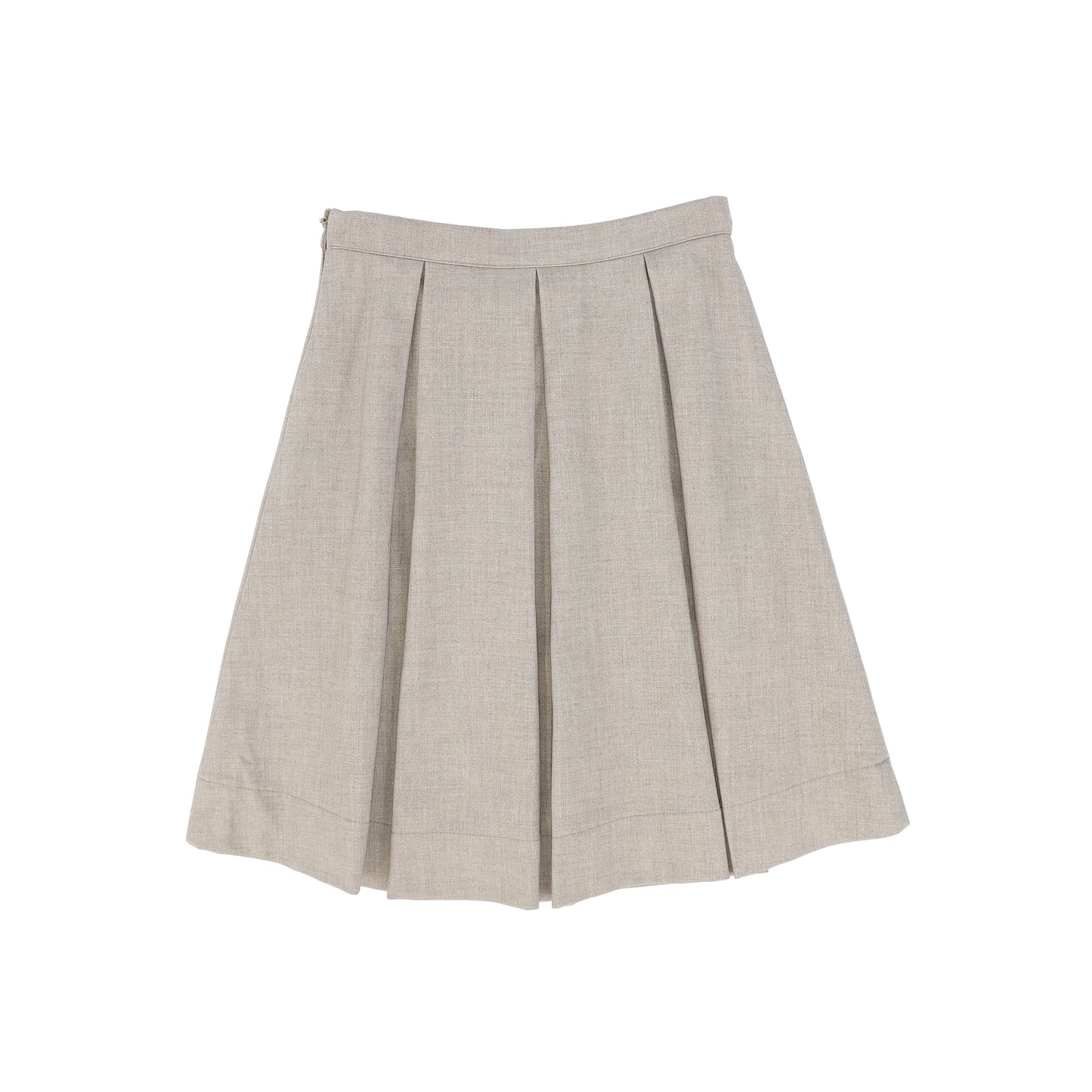 BAMBOO BEIGE PLEAT WOOL SKIRT