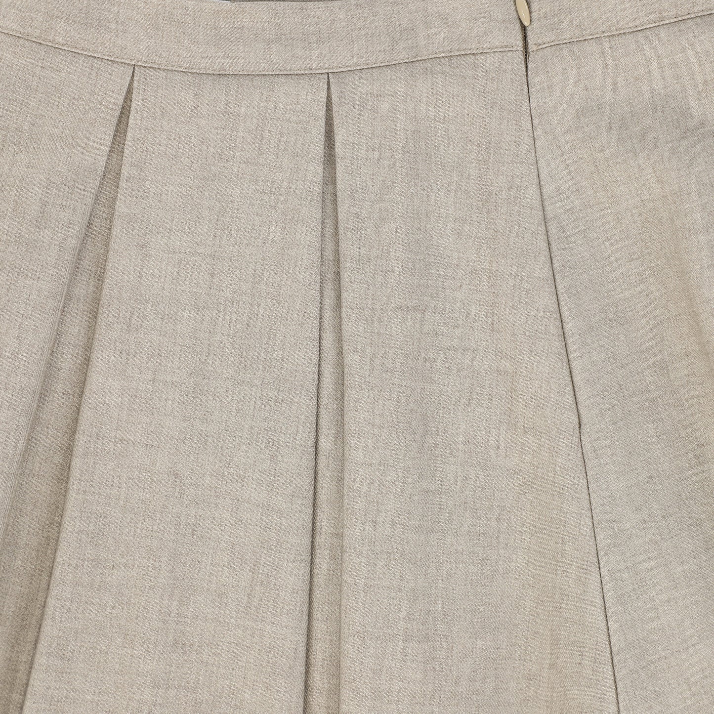 BAMBOO BEIGE PLEAT WOOL SKIRT