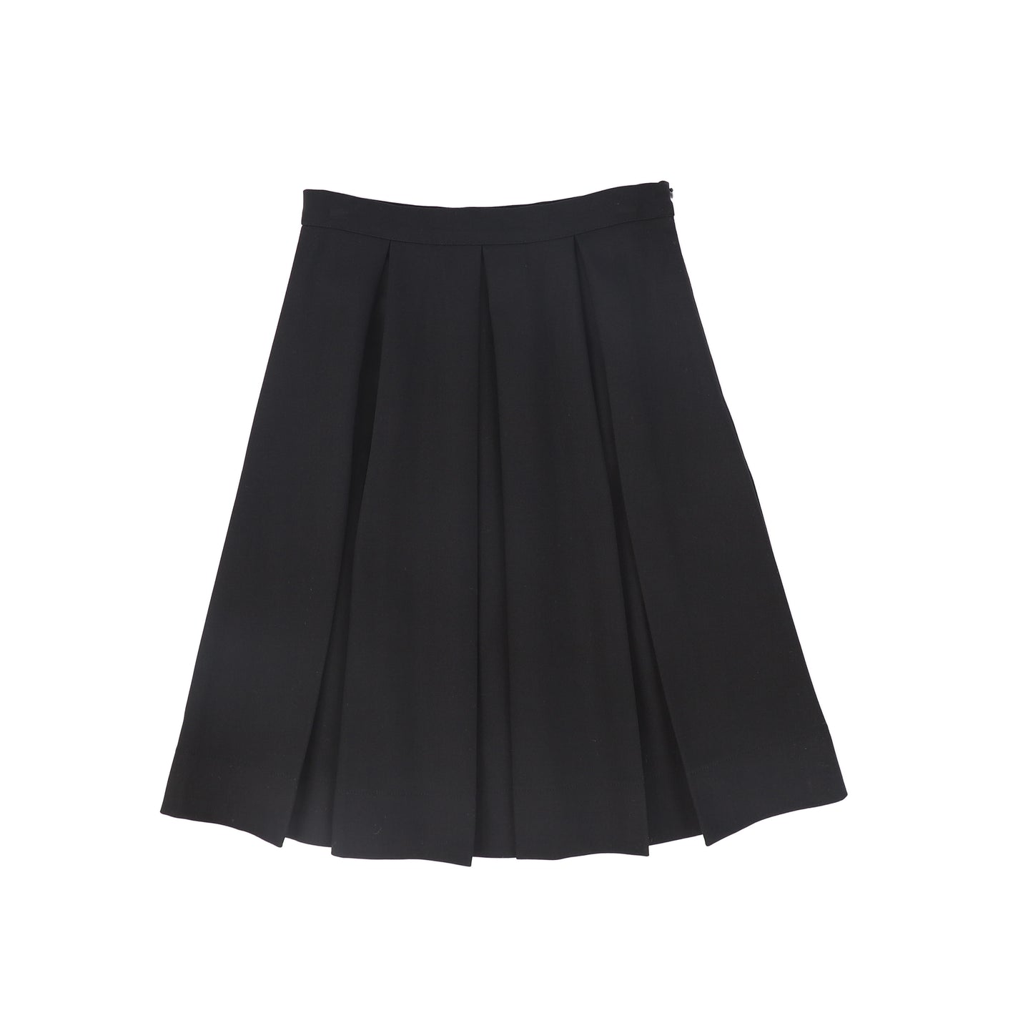 BAMBOO BLACK PLEAT WOOL SKIRT