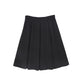 BAMBOO BLACK PLEAT WOOL SKIRT
